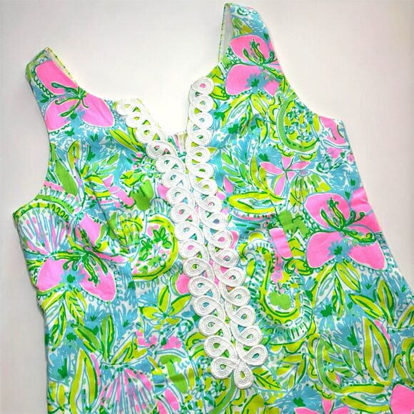Lilly Pulitzer Cathy Shift Dress Coconut Jungle Tropical Print Size 10 - Picture 1 of 6